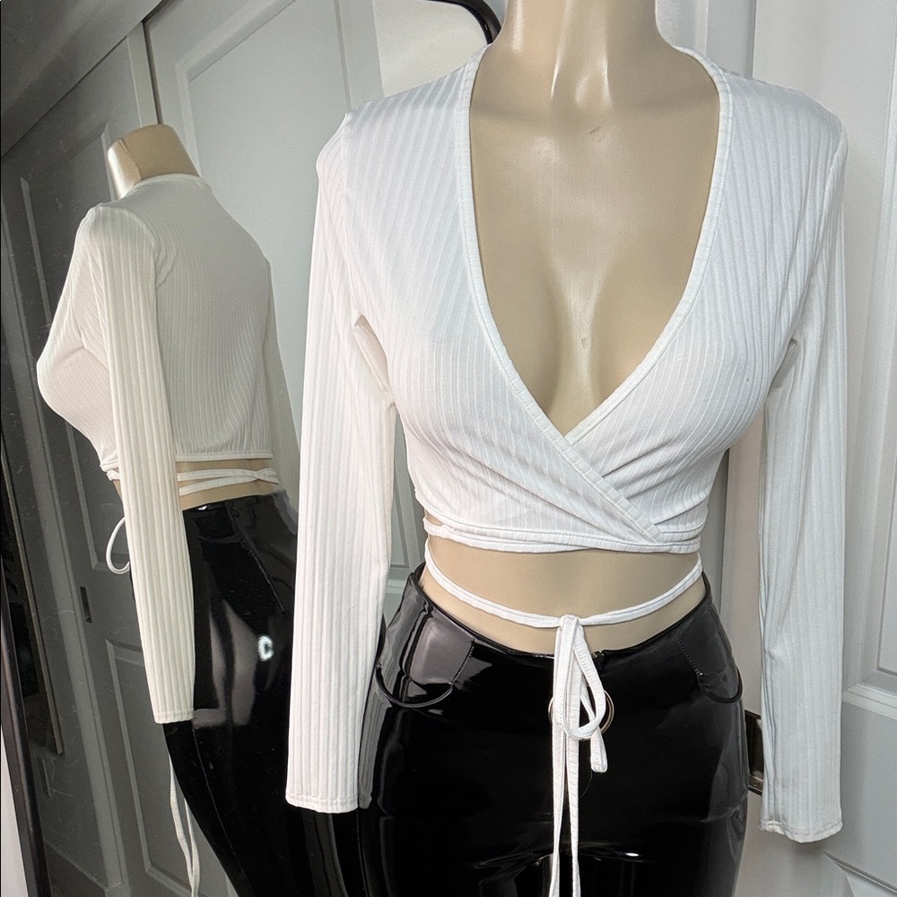 Elegant White Wrap Top